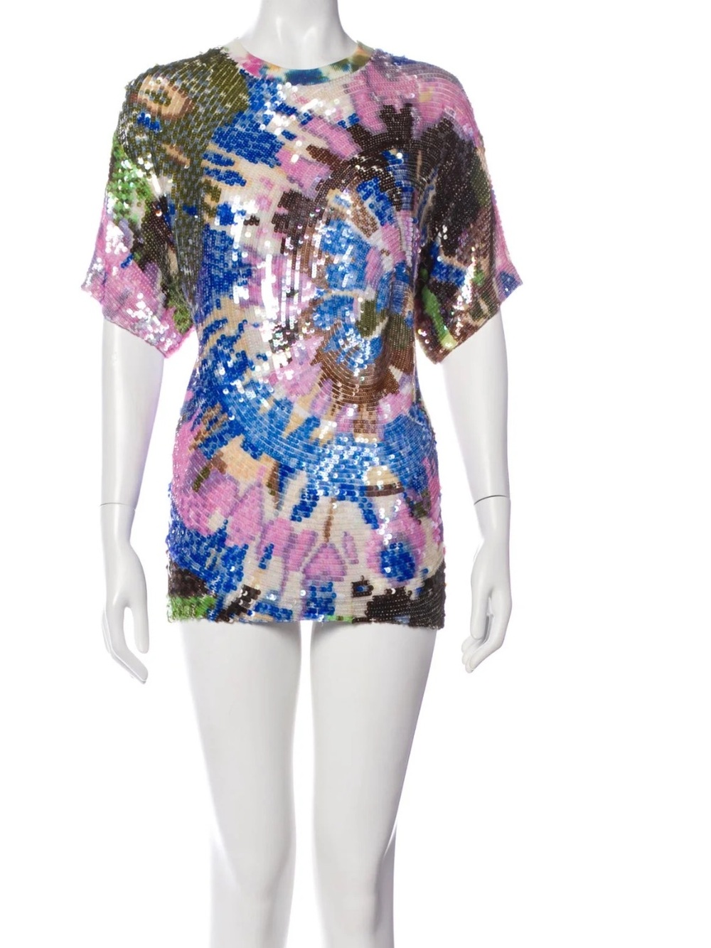 Sequin Multicolor Abstract Short Dress/Top